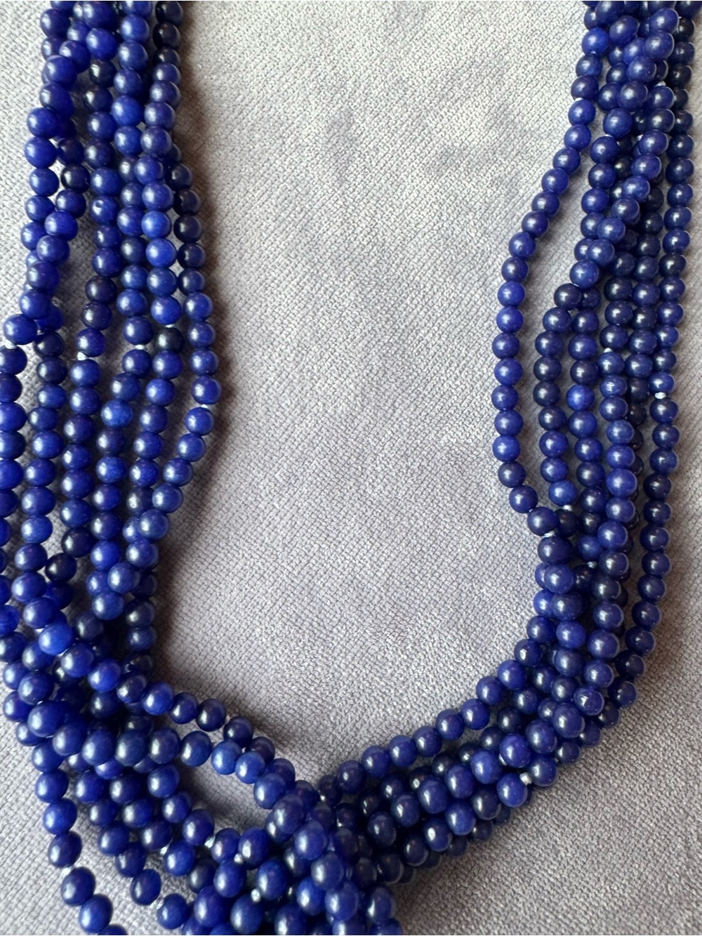 NWOT Polo Ralph Lauren Lapis Lazuli and Pearl Wrapt Necklace - Picture 3 of 10